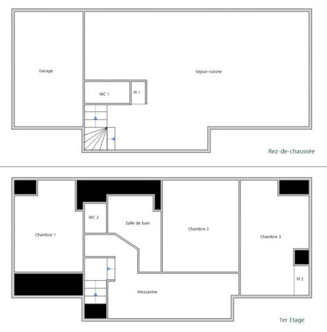 Maison de ville indépendante environ 114 m2, 3 grandes chambres, garage, jardin, gare 10 min, ttes commodités