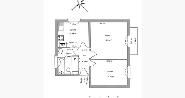 À vendre Appartement 2 pièces 42.97 m² - Poitiers 86000