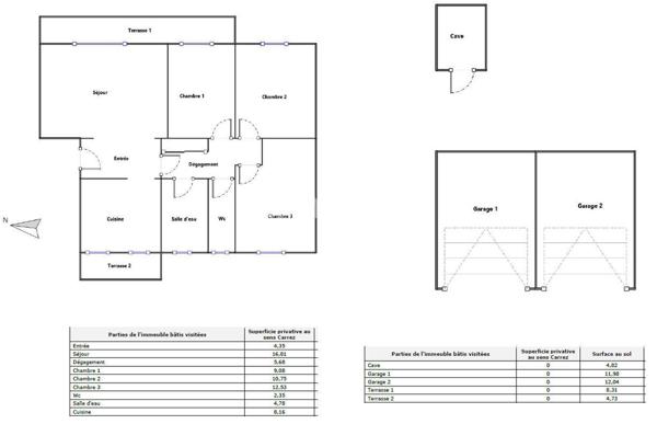 Arceaux/Agriculture : T4 de 74 m²+ 2 garages fermés