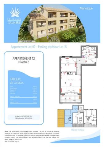 Dernier Etage Appartement Manosque 2 pièces 51 m² - 199 000 Euros -