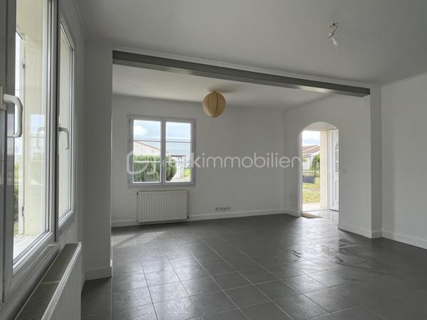 MÉDIS centre :
à 5 minutes à pied de boulangerie / supérette / école.
à 5 minutes en voiture de Royan et sa zone commerciale.


Maison de plain-pied, indépendante, dans un secteur pavillonnaire.


Les + de cette maison :
- Plain-pied intégral
- 3 chambres et une grande pièce, en plus du séjour et de la cuisine.
- sans mitoyenneté.

Actuellement chauffage central au gaz de ville.


COMPOSITION :

Entrée indépendante, ouvrant d’un côté sur une cuisine semi-ouverte, et de l’autre sur le séjour.

Grand salon/séjour lumineux de 26 m2, exposé Sud.

Espace nuit avec couloir desservant 3 chambres, une salle d’eau avec WC, et une grande pièce supplémentaire.

Chambre n°1 de 9,1 m2 avec placard intégré.
Chambre n°2 de 9,2 m2
Chambre n°3 de 9,7 m2 avec placard intégré.

Vaste pièce supplémentaire de 26 m2 avec une douche et un WC, pouvant être aménagée en suite parentale, studio, ou atelier.


EN EXTÉRIEUR :

Jardin clos sur parcelle de 540 m2.
Emplacements pour stationner plusieurs véhicules sur la parcelle, cabanon.
.