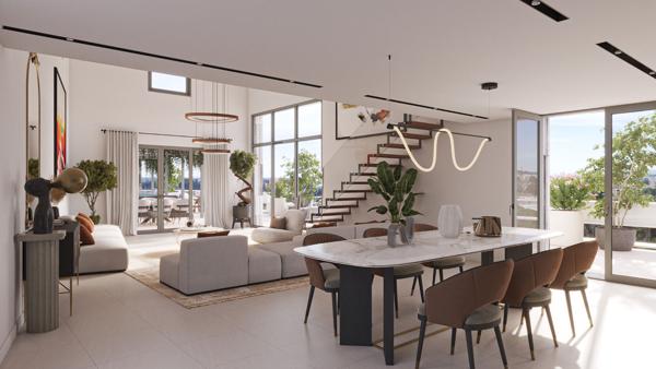 À vendre - Port Marianne : T4 traversant neuf de 96 m² - deux balcons de 19m2 - double garage privatif