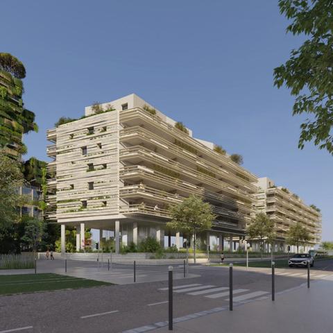 À vendre - Port Marianne : T4 traversant neuf de 96 m² - deux balcons de 19m2 - double garage privatif
