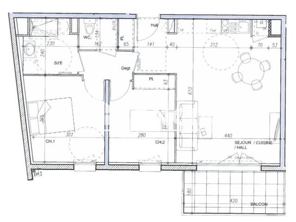 Location Appartement 3 pièces 62.81 m² - RESIDENCE LES MUSCARIS 96 RUE ANATOLE FRANCE Clermont-ferrand 63000