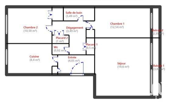 Appartement à vendre 3 pièces 64 m² Pontoise