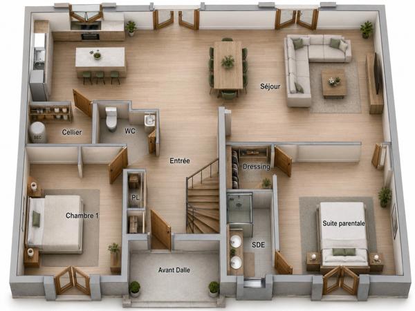 Maison familiale 5 pièces avec jardin clos – Lussant 17430
