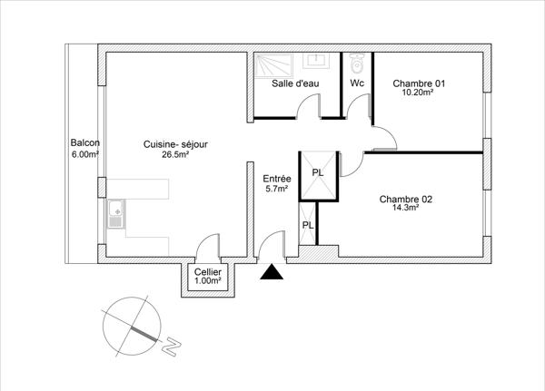 Appartement 3 pièces - 68 m²