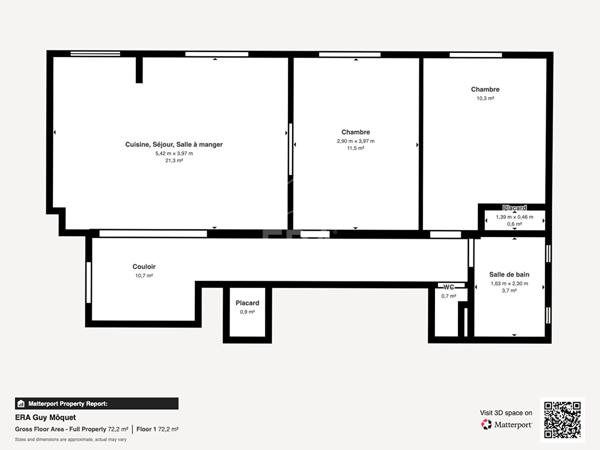 Appartement Paris 3 pièce(s) 62.47 m2