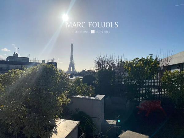Paris 16 Trocadéro : dernier étage terrasse