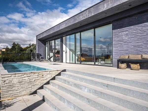 Villa contemporaine 4 chambres avec vue exceptionnelle au calme et sans vis à vis à Saint-Didier-au-Mont-d’Or