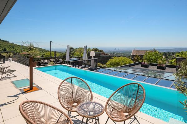 Villa contemporaine 4 chambres avec vue exceptionnelle au calme et sans vis à vis à Saint-Didier-au-Mont-d’Or