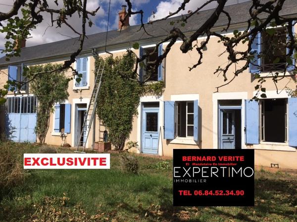 Azy (18220) Maison de Charme + Logement 3Pièces (Possibilité de Location) + Grange-Atelier de 70m2