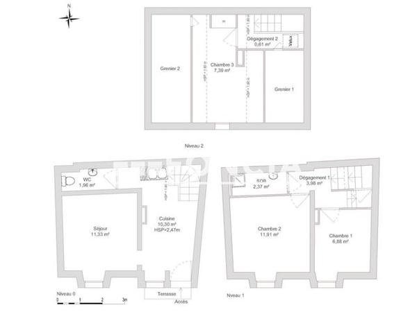 Location Maison 3 pièces 56.73 m² - BRET St Gingolph 74500