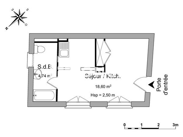 Location Studio 23.34 m² - 137 RUE LAFAYETTE Vienne 38200