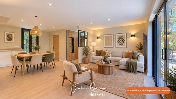 Maison rénovée, plain-pied, 900 m2, RER C à pied