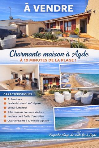 À VENDRE – Votre havre de paix à deux pas des plages !
