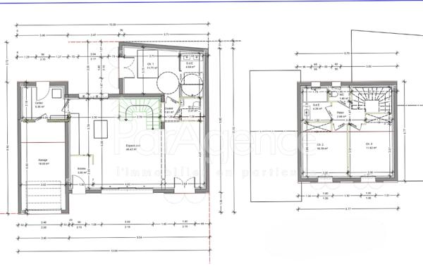 Maison neuve Séjour traversant et terrasse