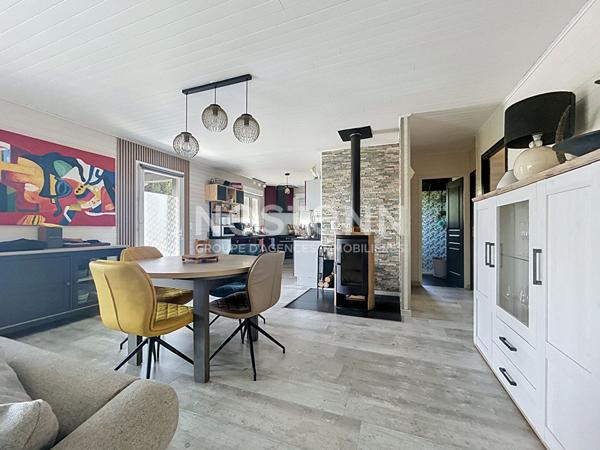 Maison ossature bois à vendre Noailles : 85 m2 habitable - 3 chambres - Triple Garage - Terrain arboré avec goût 1 200m2 - Vue imprenable