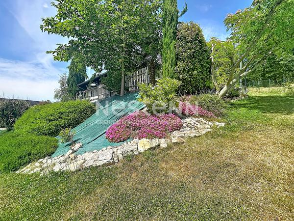 Maison ossature bois à vendre Noailles : 85 m2 habitable - 3 chambres - Triple Garage - Terrain arboré avec goût 1 200m2 - Vue imprenable