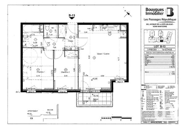 Appartement à vendre 3 pièces 64 m² Nanterre