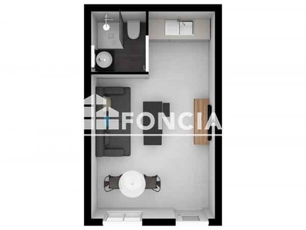Location Studio 22.07 m² - 13 AVENUE DE LA CITEE LABEYE Saint Martin D'heres 38400