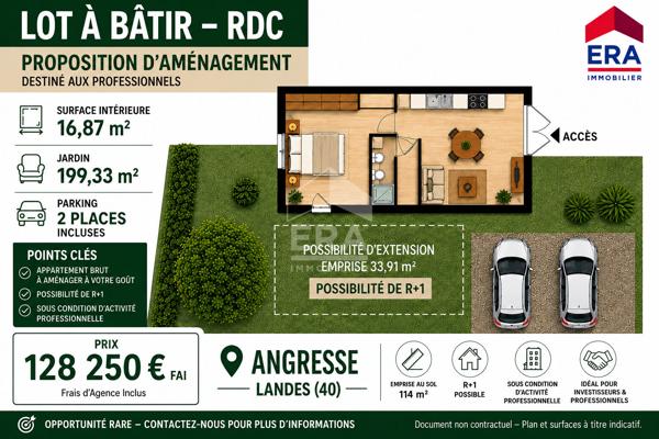 GARAGE ET TERRAIN A BATIR ANGRESSE PROFESSIONNEL