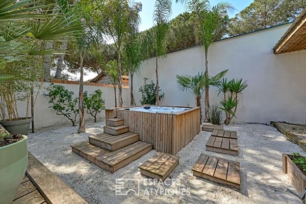 Lumineuse villa de plain-pied avec piscine et spa