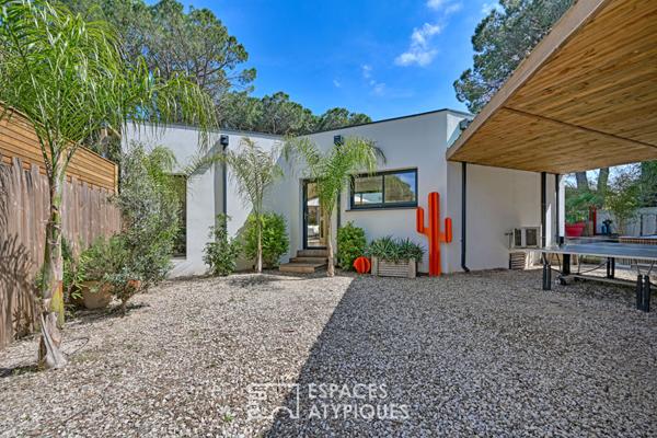 Lumineuse villa de plain-pied avec piscine et spa