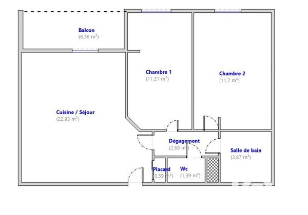 Appartement à vendre 3 pièces 54 m² Fenouillet