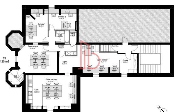 Bureau de 76 m² à louer à Bordeaux Chartrons