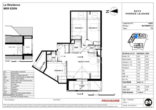 Beaux volumes, bien exposé. Appartement T4 en VEFA