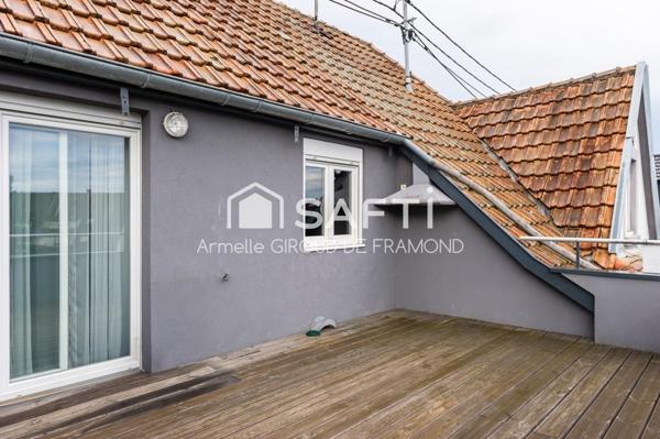 Situé à Pfastatt, appartement de 89 m2 habitable et 115 m2 au sol, 4 pièces,3 chambres avec très agréable terrasse de 18 m2 sans vis-à-vis, place de parking et dépendance aménageable.