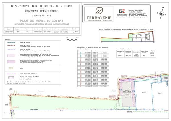 Terrain plat à bâtir libre constructeur sur une parcelle de 1918 m² dont 591 m² de partie constructible