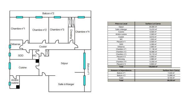 SAINT REMI - APPART T6 - 4 CHAMBRES - PARKING