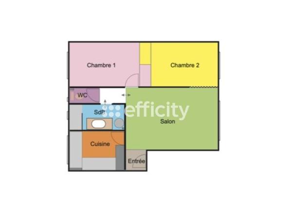 Appartement 3 pièces - 50 m² Exclusivité efficity