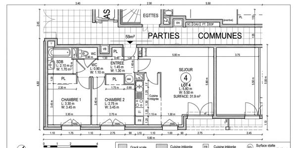 Appartement Massy 3 pièce(s) 59.72 m2