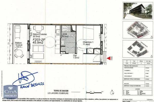 Appartement à louer 2 pièces 45.9m² Biganos (33380)