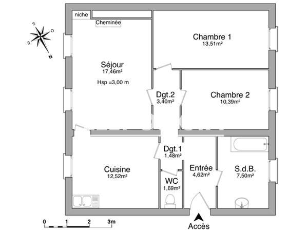 Location Appartement 3 pièces 72.57 m² - 9 RUE SAMBIN Dijon 21000
