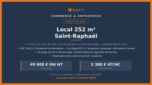 Droit au bail 252 m² en cœur de Saint-Raphaël
