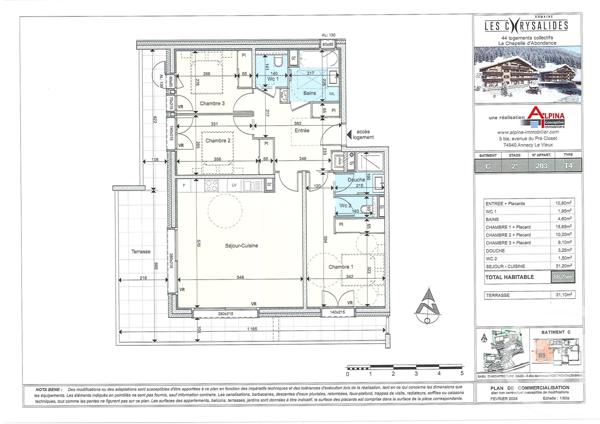 Appartement T4 à vendre  4 pièces - 88,25 m2 LA CHAPELLE D ABONDANCE - 74