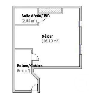 Appartement F1 à vendre  1 pièce - 24,26 m 2   PARIS  - 75010