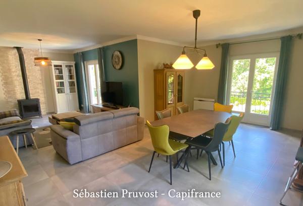 Maison plain-pied rénové à vendre 4 pièces SAINT PARDOUX LA RIVIERE (24), 4P, deux chambres et studio, garage, lieu paisible.