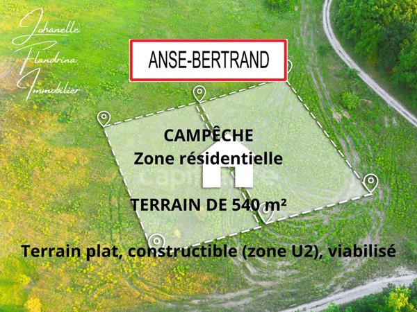 Anse-Bertrand, Campêche : terrain plat et viabilisé dans un quartier résidentiel recherché