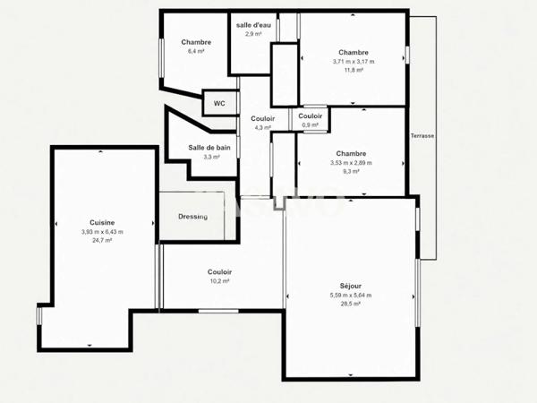Vente Appartement 5 pièces de 117m² - 13100 Aix-en-Provence