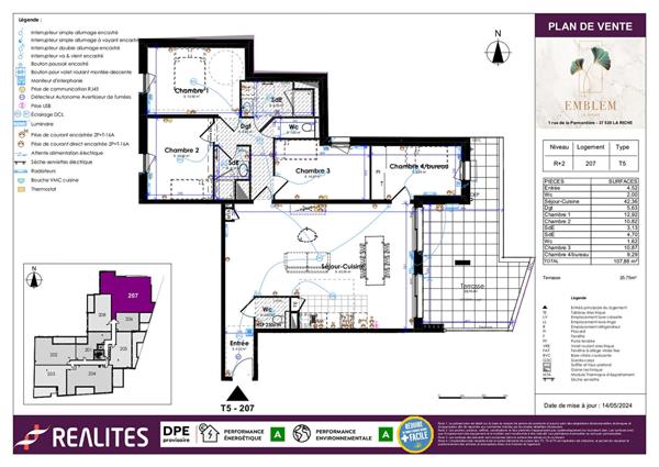 Appartement 5 p 4 chambres avec terrasse - NEUF - livrable