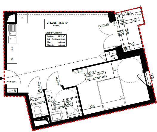 Appartement Mainvilliers 41.37 m²