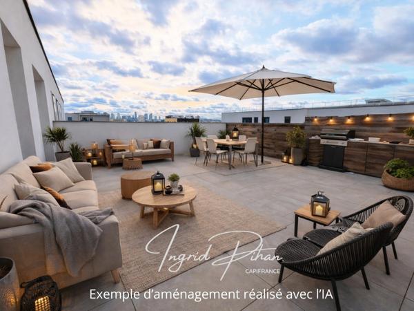 Apt T3 de 65m2 + TERRASSE de 58M2 - PARKING - DERNIER ETAGE - COEUR DE VILLE de BEZONS (95)