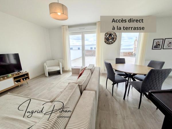 Apt T3 de 65m2 + TERRASSE de 58M2 - PARKING - DERNIER ETAGE - COEUR DE VILLE de BEZONS (95)