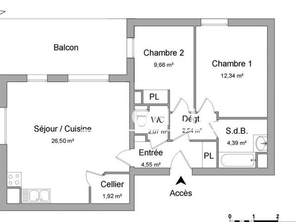 Location Appartement 3 pièces 64 m² - BATIMENT A Lyon 09 69009