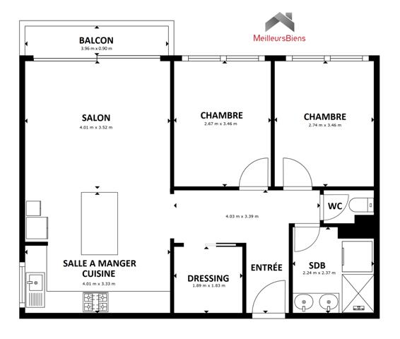 Magnifique 3 pièces 64 m² - parking - cave